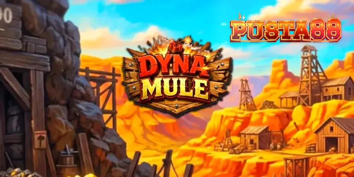 Isang visual na representasyon ng Dyna Mule slot na nagpapakita ng mga mekanikal na wild at mining theme.